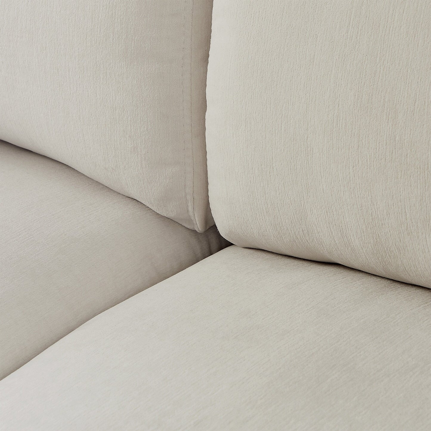 Beige 102.4 L-Shaped Polyester Sectional Sofa with Reversible Footstool, Thick Cushions, and Plastic Legs
