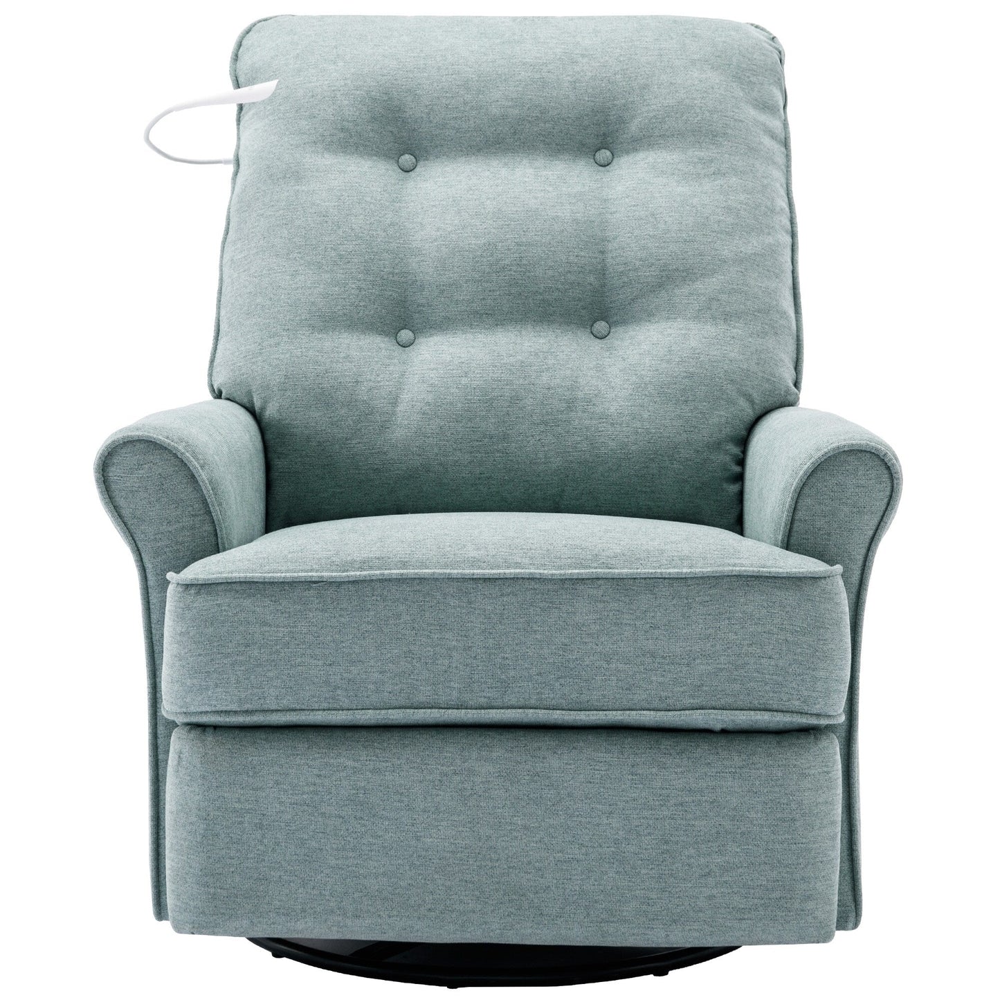 Beige 270Â° Swivel Recliner with USB Charging Ports, Touch Lamp, Rocking Base, and Side Storage Pocket