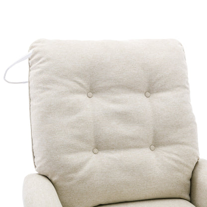 Beige 270Â° Swivel Recliner with USB Ports, Rocking Base, Side Pocket, and Touch Lamp for Home Use