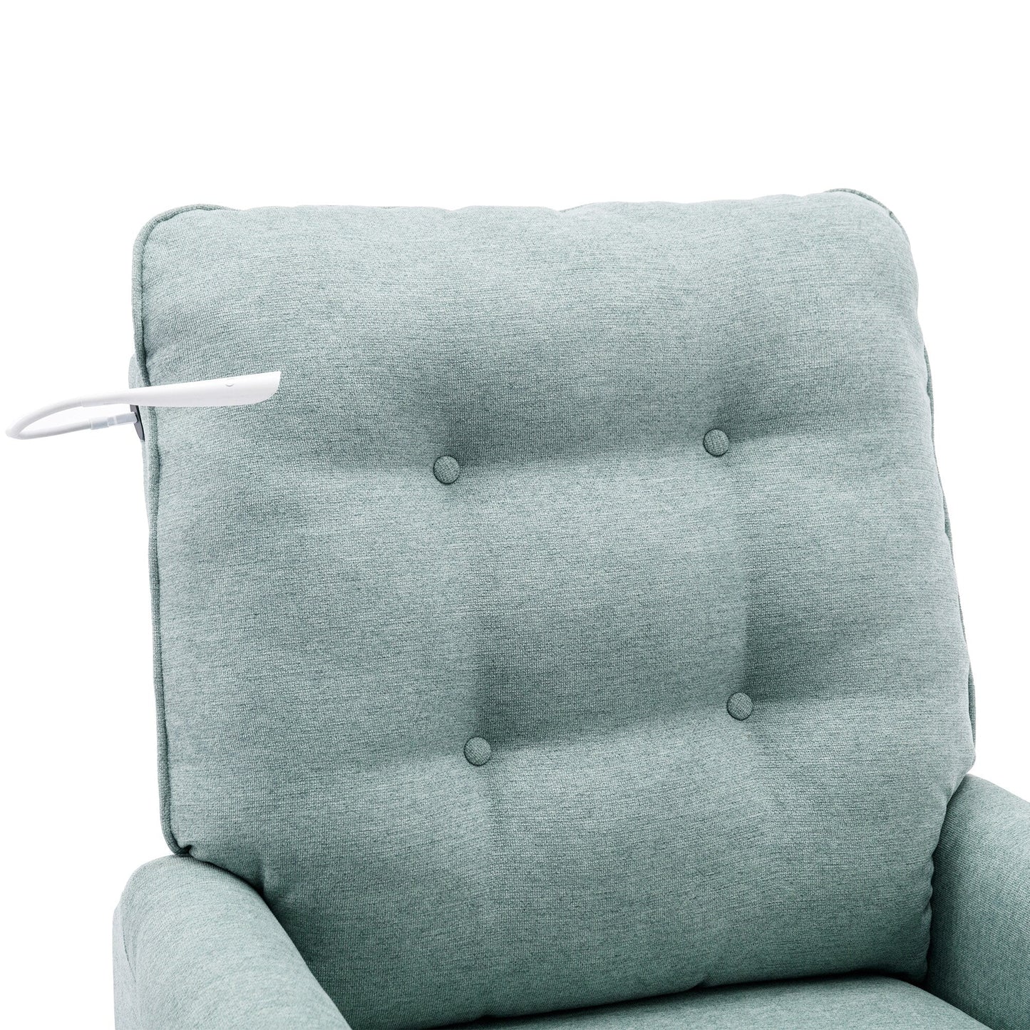Beige 270Â° Swivel Recliner with USB Ports, Rocking Base, Side Pocket, and Touch Lamp for Home Use