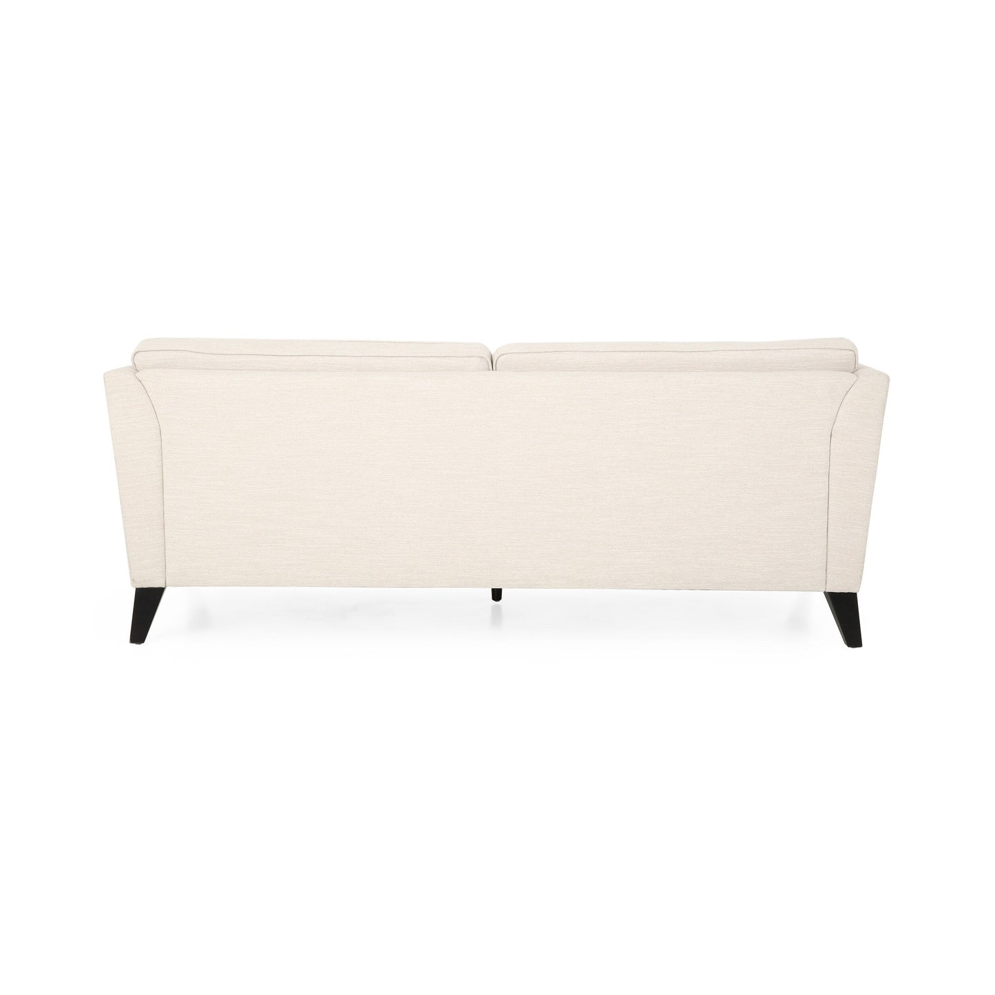 Beige 3-seater Sofa with Birch Wood Legs and Side Pillows