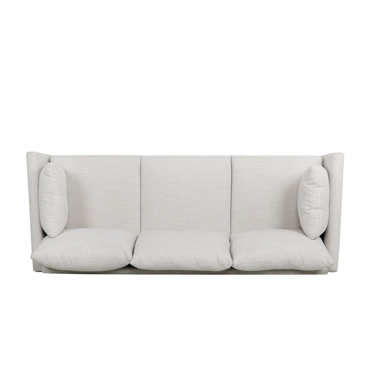 Beige 3-seater Sofa with Birchwood Legs and Pillows