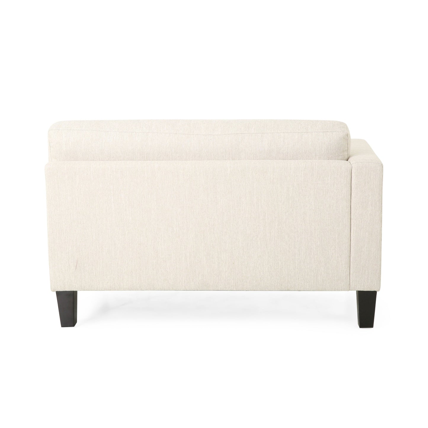 Beige 3-seater Sofa with Wood Legs and Two Pillows