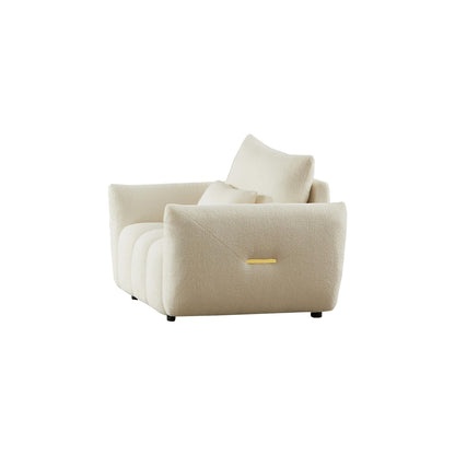 Beige 39.7'' Fabric 1-Seater Sofa with Sturdy Wood Frame, Soft Foam Padding, and Comfortable Back Support