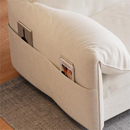 Beige 63.8 3-in-1 Velvet Loveseat Pull Out Sofa Bed with Side Storage for Living Room
