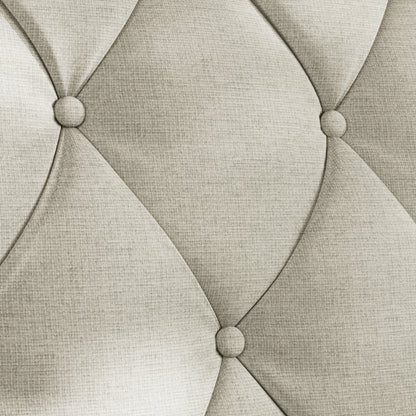Beige 78.75 Polyester 3-Seater Sofa with Tufted Back and Cushions