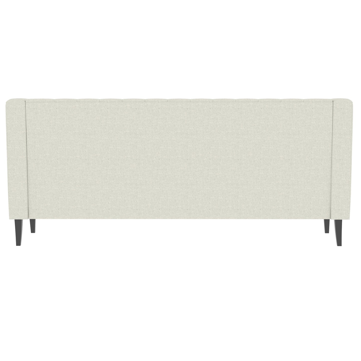 Beige 78.75 Polyester 3-Seater Sofa with Tufted Back and Cushions