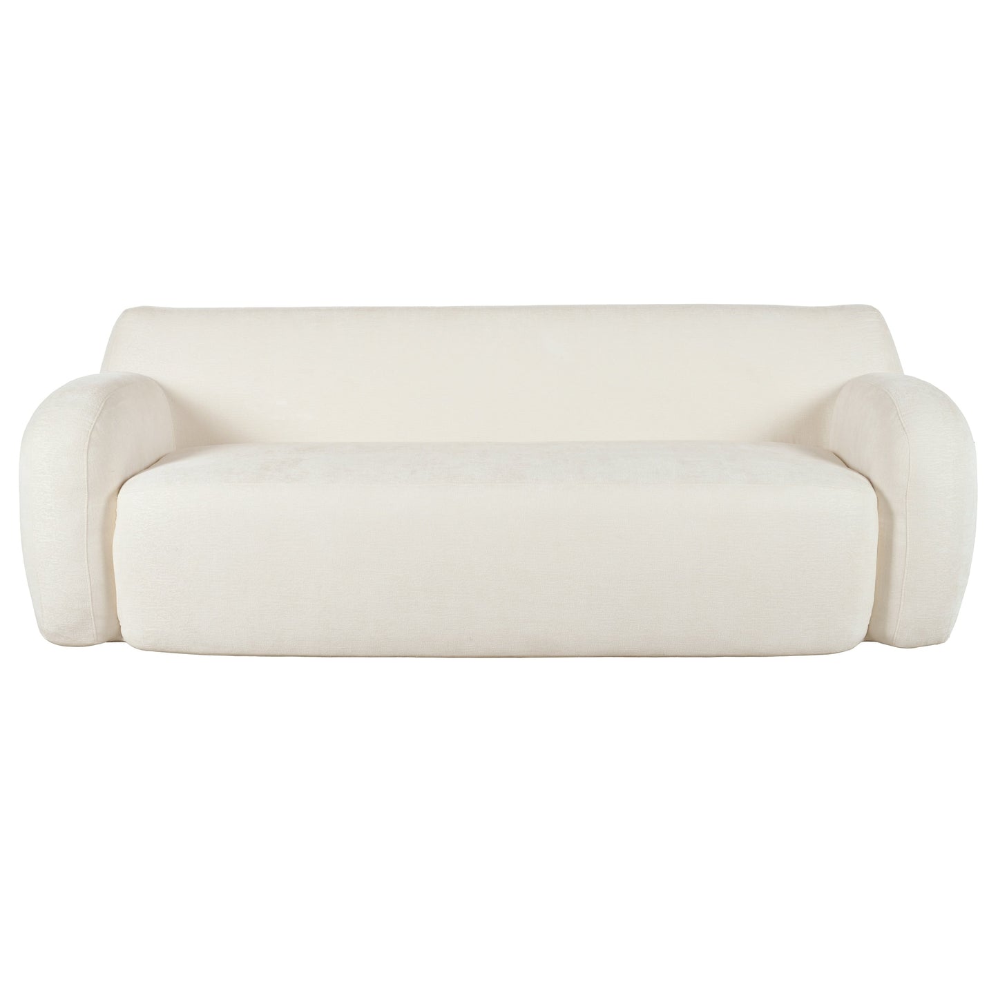 Beige 81.5 Minimalist Compression 3-seater Sofa with Large Seats and High-Density Foam Paddingfor Living Rooms
