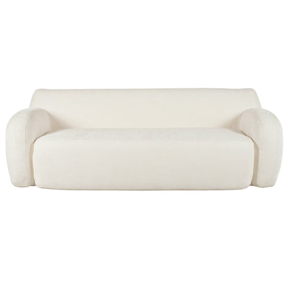 Beige 81.5 Minimalist Compression 3-seater Sofa with Large Seats and High-Density Foam Paddingfor Living Rooms