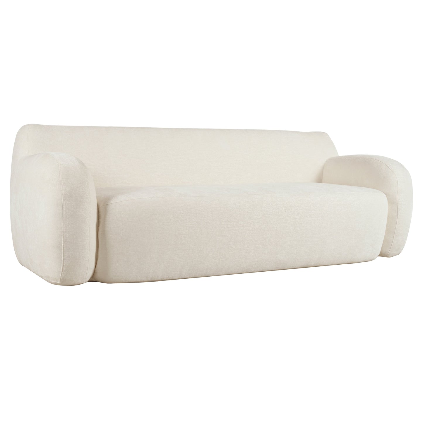 Beige 81.5 Minimalist Compression 3-seater Sofa with Large Seats and High-Density Foam Paddingfor Living Rooms