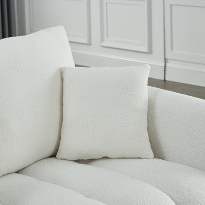 Beige 82'' Fabric 3-Seater Sofa with Soft Foam Cushions