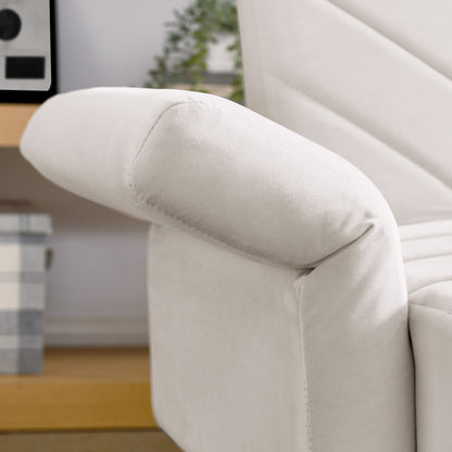 Beige 87 Velvet Tufted Convertible Futon Sofa Bed with Adjustable Armrests for Living Room