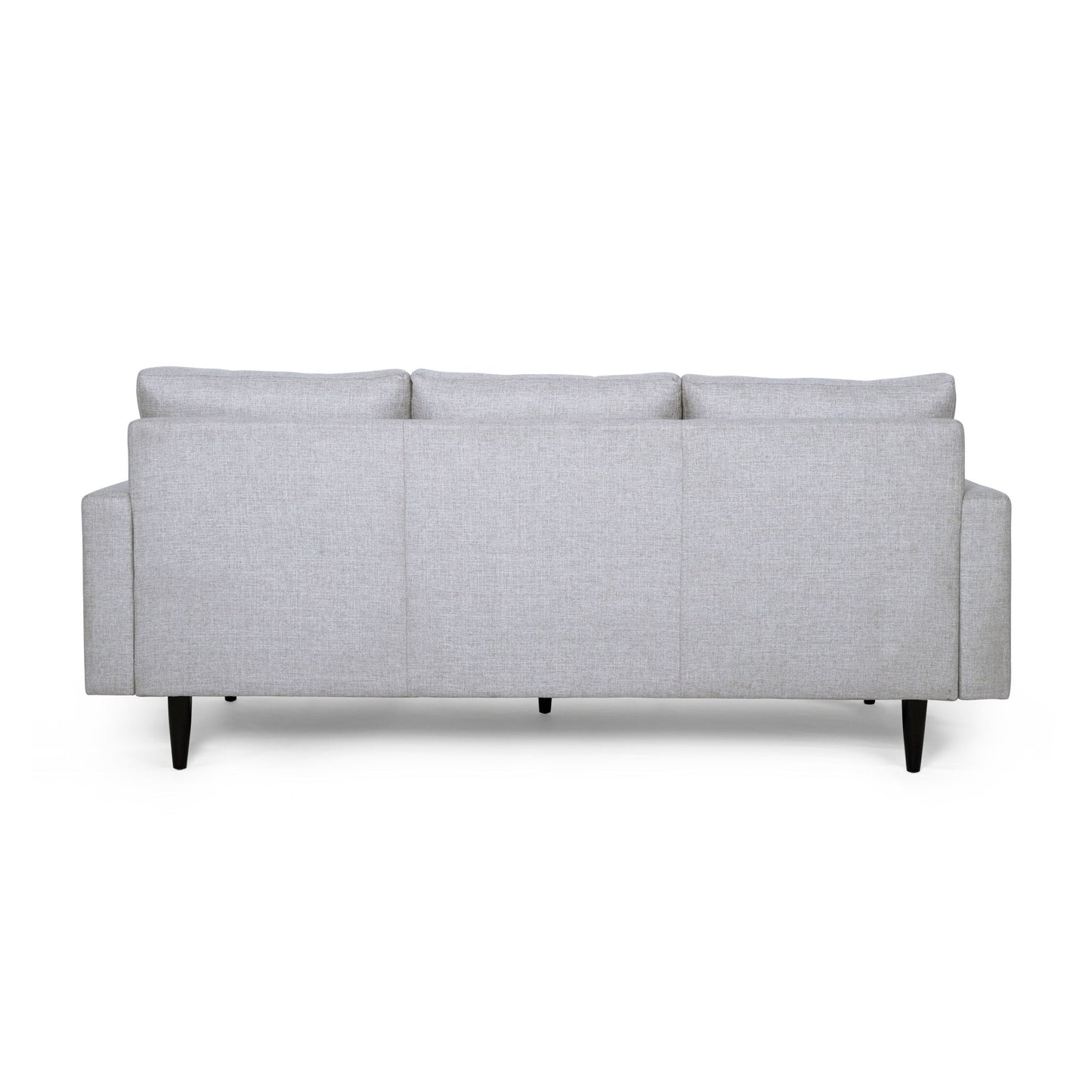 Beige Button Tufted 3-seater Sofa with Birch Wood Legs