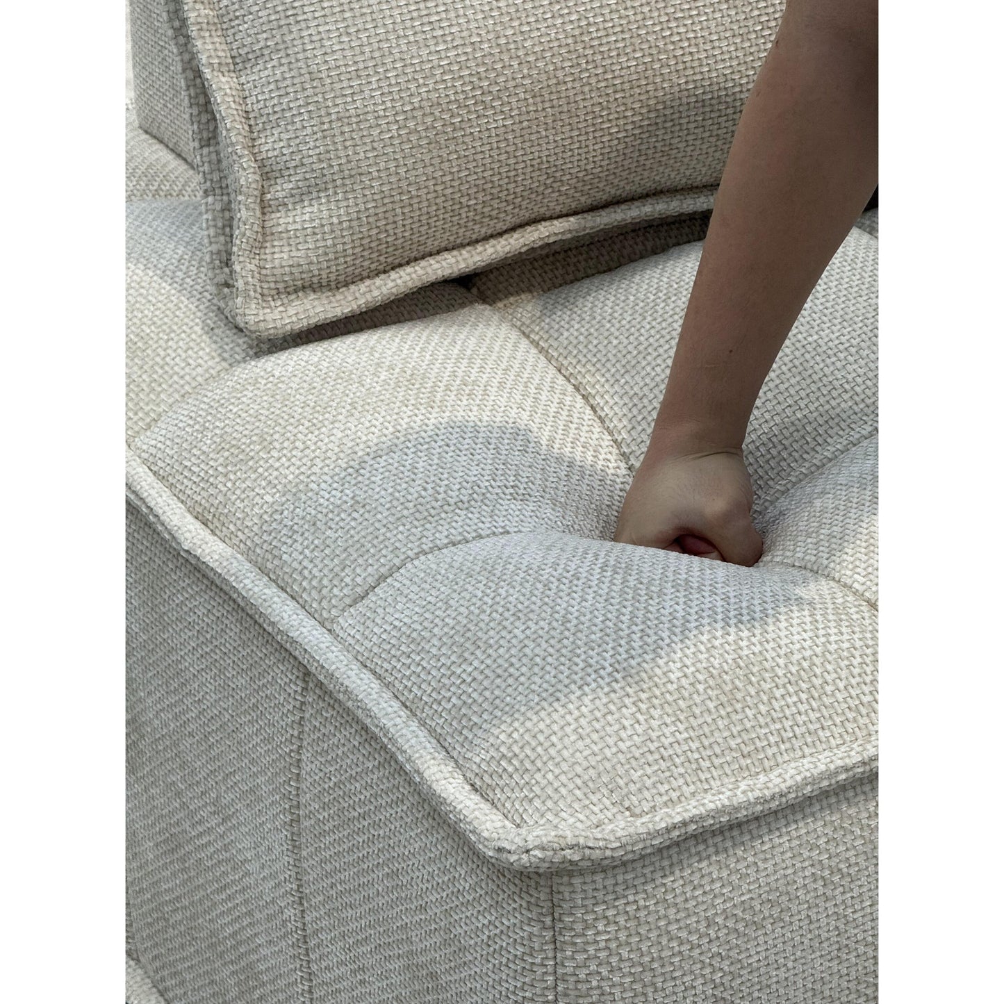 Beige Chenille 3-piece Modular Sofa Set