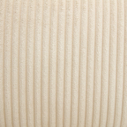 Beige Corduroy Upholstered 3-seater Sofa with Removable Cushions