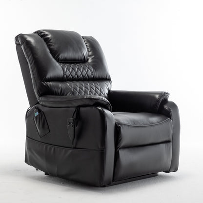 Beige Electric Lift Recliner Chair for Elderly with 180° Full Recline, OKIN Motor, Wide Seat, and Side Pockets