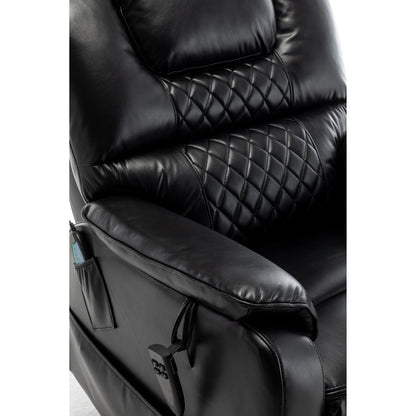 Beige Electric Lift Recliner Chair for Elderly with 180° Full Recline, OKIN Motor, Wide Seat, and Side Pockets