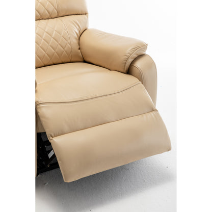 Beige Electric Lift Recliner for Seniors with OKIN Motor, 180° Full Recline, Wide Seating, and Side Storage Pockets
