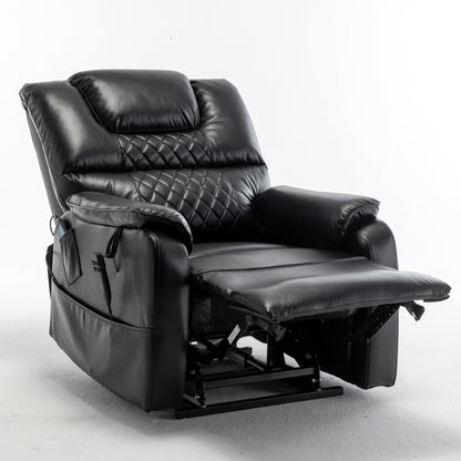 Beige Electric Lift Recliner for Seniors with OKIN Motor, 180° Full Recline, Wide Seating, and Side Storage Pockets