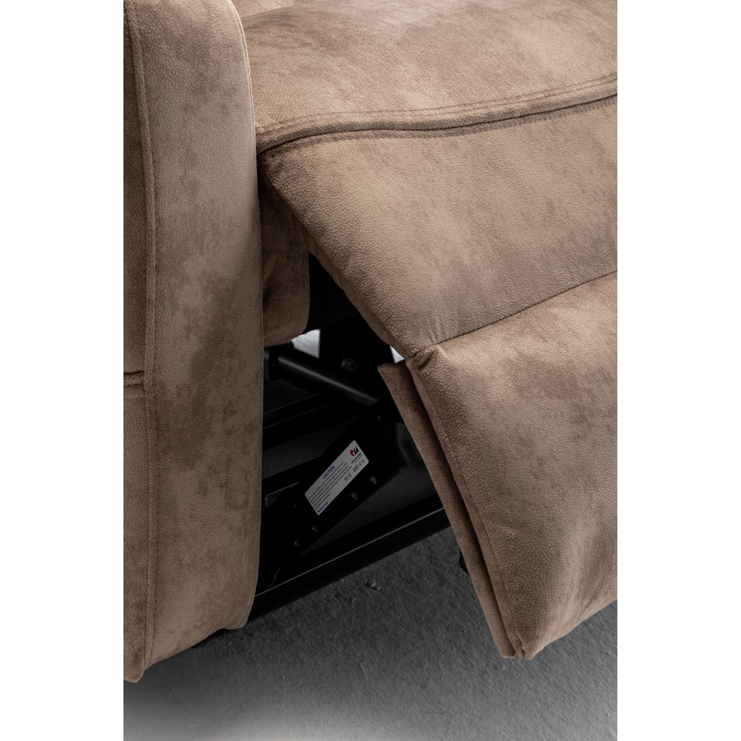 Beige Electric Lift Recliner for Seniors with OKIN Motor, 180° Full Recline, Wide Seating, and Side Storage Pockets