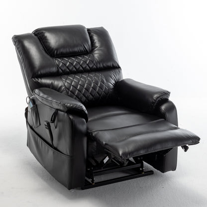 Beige Electric Lift Recliner for Seniors with OKIN Motor, 180° Full Recline, Wide Seating, and Side Storage Pockets