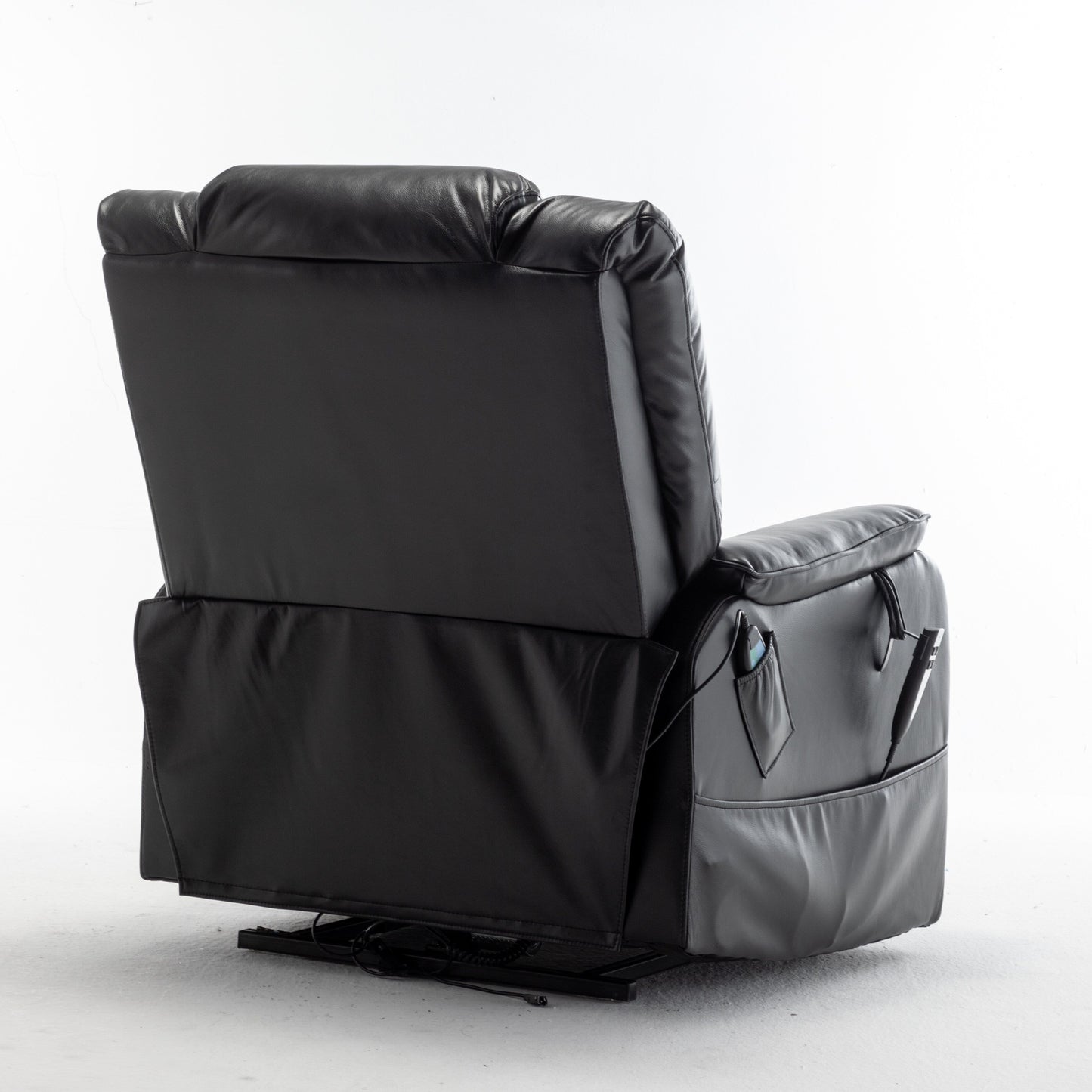 Beige Electric Lift Recliner for Seniors with OKIN Motor, 180° Full Recline, Wide Seating, and Side Storage Pockets