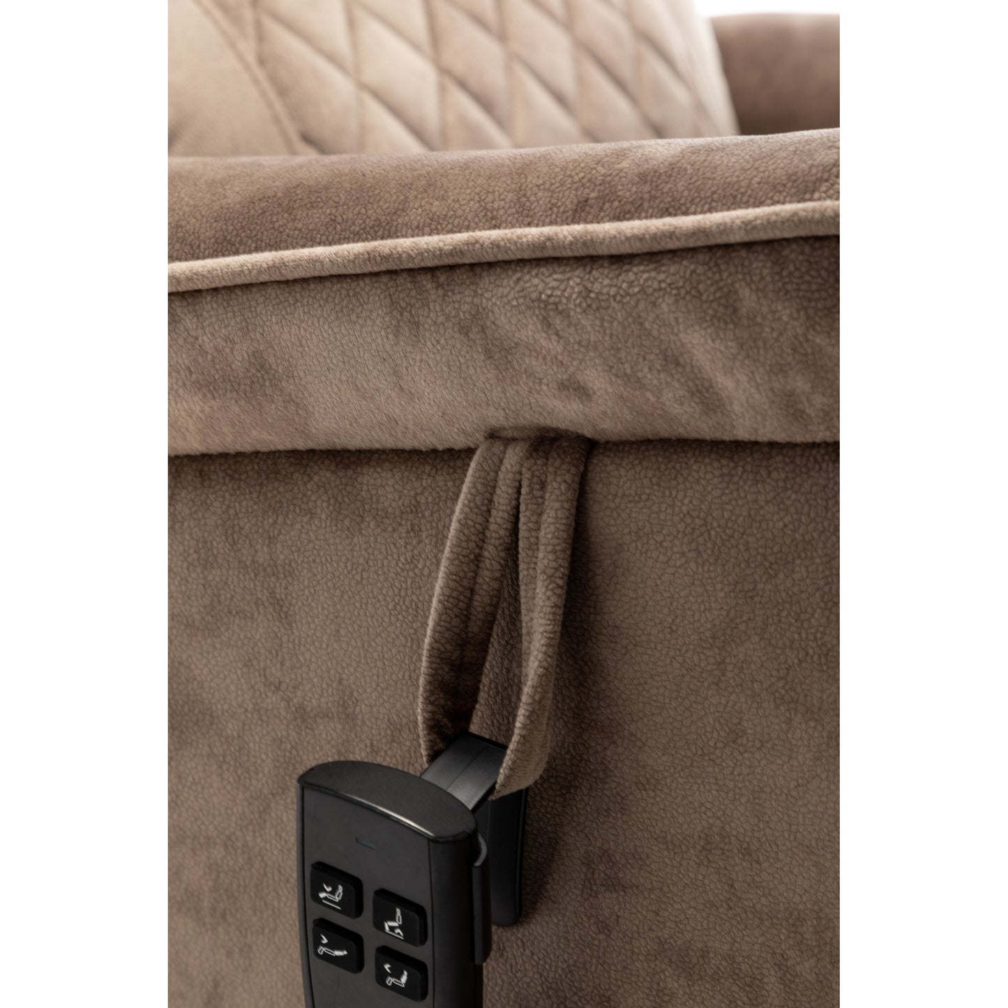 Beige Electric Lift Recliner for Seniors with OKIN Motor, 180° Full Recline, Wide Seating, and Side Storage Pockets