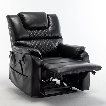 Beige Electric Lift Recliner for Seniors with OKIN Motor, 180° Full Recline, Wide Seating, and Side Storage Pockets