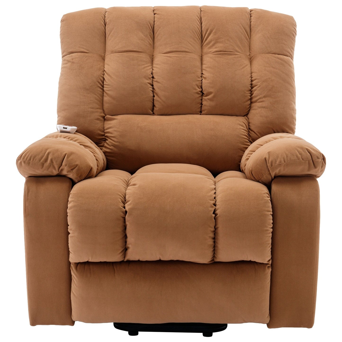 Beige Electric Lift Recliner with Heat, Vibration Massage, and Side Pocket Storage for a Relaxing Living Room Experience