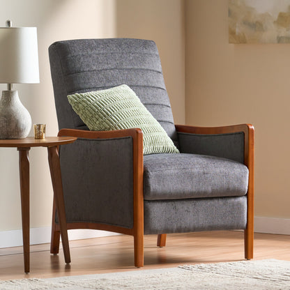 Birch Wood Push?Back Recliner Chair with Channel Stitching
