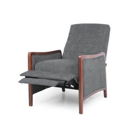Birch Wood Push?Back Recliner Chair with Channel Stitching