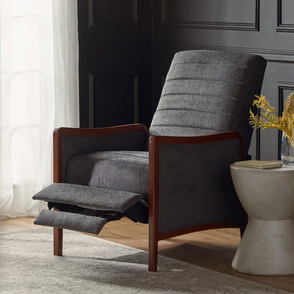 Birch Wood Push?Back Recliner Chair with Channel Stitching