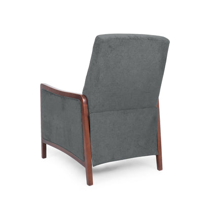 Birch Wood Push?Back Recliner Chair with Channel Stitching