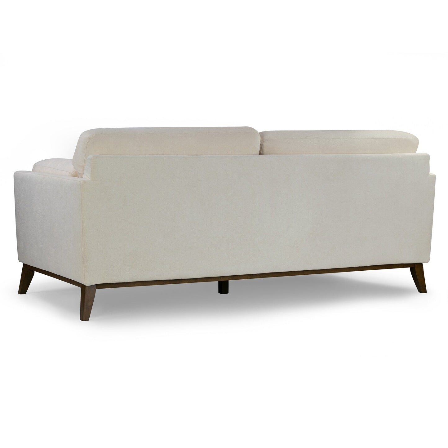 Birre Beige Micro Boucle Fabric Sofa with Walnut Wood Legs