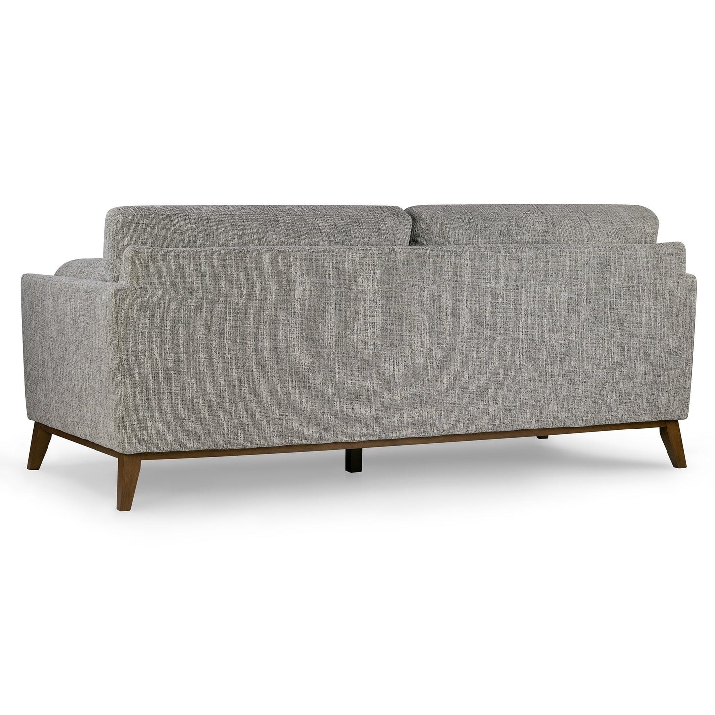Birre Black and Ivory Blend Chenille Tweed Fabric Sofa with Walnut Legs