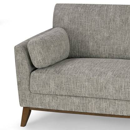 Birre Black and Ivory Blend Chenille Tweed Fabric Sofa with Walnut Legs