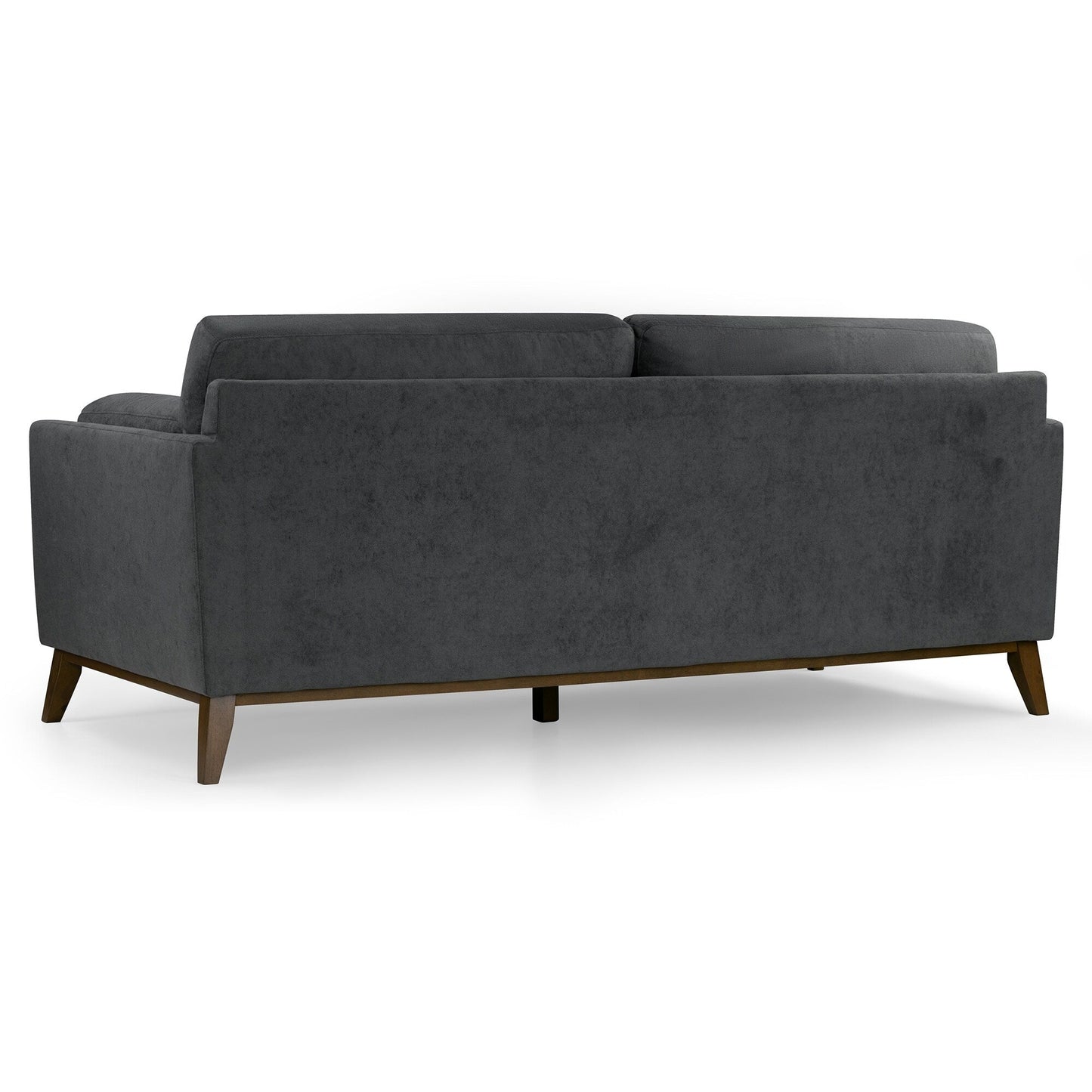 Birre Dark Gray Micro Boucle Fabric Sofa with Walnut Wood Legs