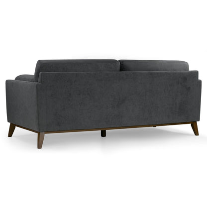 Birre Dark Gray Micro Boucle Fabric Sofa with Walnut Wood Legs