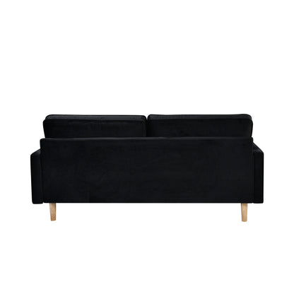 Black 3-seater Sofa with Cotton Cushion