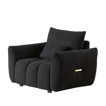 Black 39.7'' Fabric 1-Seater Sofa with Soft Foam Padding