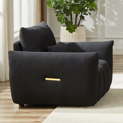 Black 39.7'' Fabric 1-Seater Sofa with Soft Foam Padding
