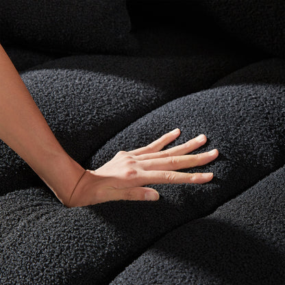 Black 39.7'' Fabric 1-Seater Sofa with Soft Foam Padding