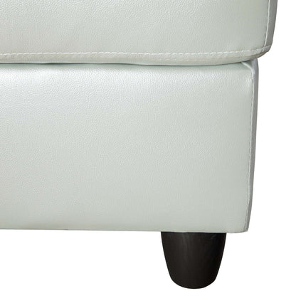 Black And White Semi PU Synthetic Leather 3-Piece Couch Living Room Sofa Set