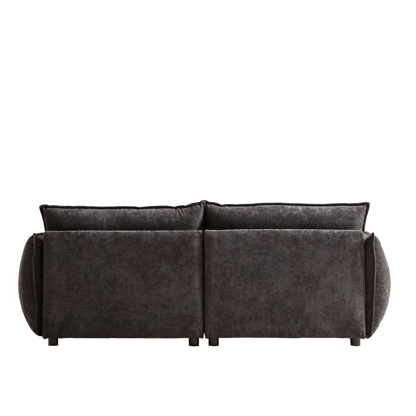 Black Chenille 3-seater Sofa with Extra Pillows