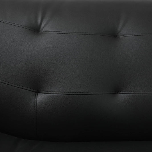Black Faux leather 1 Seat Living Room Sofa