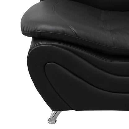 Black Faux leather 1 Seat Living Room Sofa