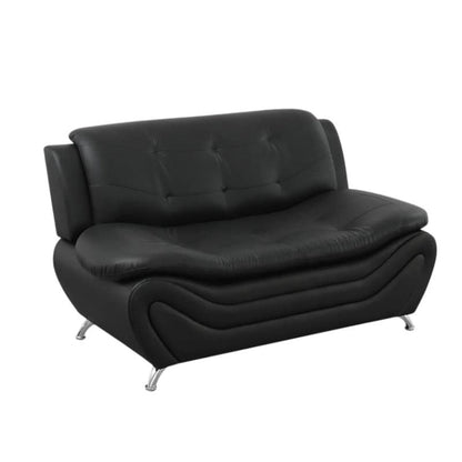 Black Faux leather 3 Seater Living Room Sofa