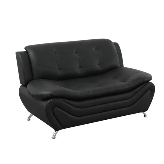 Black Faux leather 3 Seater Living Room Sofa