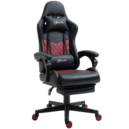 Black PU Leather 360Â° Swivel Racing Gaming Recliner with Footrest, Headrest, Lumbar Support, Adjustable Height