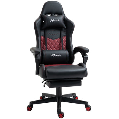 Black PU Leather 360Â° Swivel Racing Gaming Recliner with Footrest, Headrest, Lumbar Support, Adjustable Height